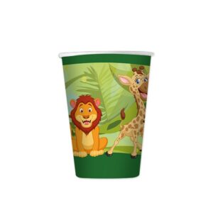 ART. P111 SET 8 BICCHIERI JUNGLE 200CC PER PARTY, FESTA, COMPLEANNO