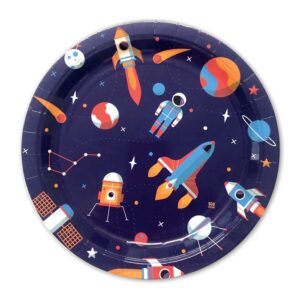 ART. P113 SET 8 PIATTI ASTRONAUT DIAMETRO 24 CM PER PARTY, FESTA, COMPLEANNO