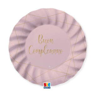 ART. P168 SET 8 PIATTI BUON COMPLEANNO ROSE DIAMETRO 25 CM