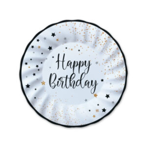 ART. P181 SET 8 PIATTI HAPPY BIRTHDAY DIAMETRO 20 CM PER PARTY, FESTA , COMPLEANNO