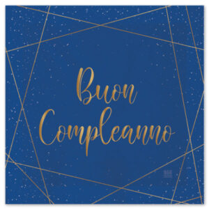 ART. P175 SET 20 TOVAGLIOLI BUON COMPLEANNO BLUE GOLD 33 X 33 CM PER PARTY, FESTA, COMPLEANNO