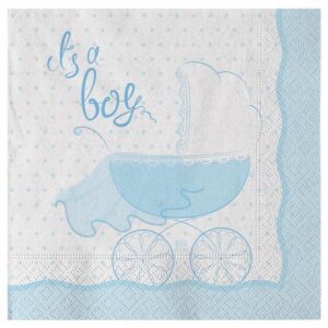 ART. P167 SET 20 TOVAGLIOLI IT'S A BOY 33 X 33 PER PARTY, FESTA