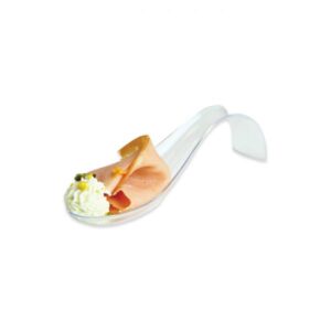 ART. P193 SET 12 CUCCHIAI RICURVI MONODOSE IN PLASTICA FINGER FOOD 12 X 3,5 CM PER PARTY, FESTA, COMPLEANNO