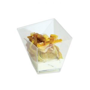 ART. P196 SET 12 COPPETTE QUADRATE SPECIAL IN PLASTICA  FINGER FOOD 5,5 X 5,5 X 5,5 CM PER PARTY, FESTA, COMPLEANNO