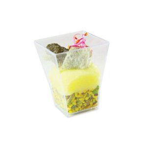 ART. P201 SET 12 BICCHIERINI QUADRATI IN PLASTICA FINGER FOOD 4,5 X 4,5 X 5,5 CM PER PARTY, FESTA, COMPLEANNO
