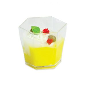 ART. P202 SET 12 BICCHIERINI ESAGONALI IN PLASTICA 5,5 X 4,5 X 4,5 CM PER PARTY, FESTA, COMPLEANNO