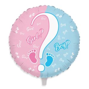 ART. P270 PALLONCINO MYLAR FOIL BABY GIRL OR BOY? 45 CM PER PARTY, FESTA, GENDER REVEAL