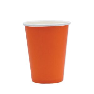 ART. P453 SET 25 BICCHIERI ECOLOR CC. 200 ARANCIO PER PARTY, FESTA, COMPLEANNO