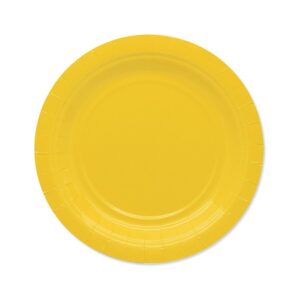 ART. P456  SET 25 PIATTI ECOLOR CM. 18 GIALLI PER PARTY, FESTA, COMPLEANNO