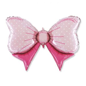 ART. P268 PALLONCINO MYLAR A FORMA FIOCCO ROSA 108 X 72 CM PER PARTY, FESTA, NASCITA
