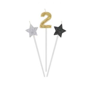 ART. P245 CANDELINE NUMERI PICKS PRESTIGE N. 2 PER PARTY, FESTA, COMPLEANNO