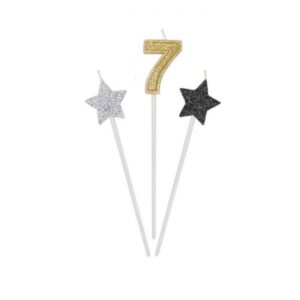 ART. P250 CANDELINE NUMERI PICKS PRESTIGE N. 7 PER PARTY, FESTA, COMPLEANNO