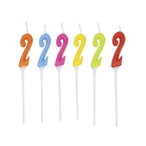 ART. P255 CANDELINE NUMERI PICKS PRESTIGE N. 2 PER PARTY, FESTA, COMPLEANNO