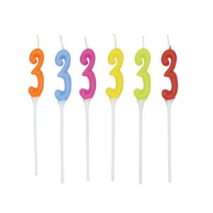 ART. P256 CANDELINE NUMERI PICKS PRESTIGE N. 3 PER PARTY, FESTA, COMPLEANNO
