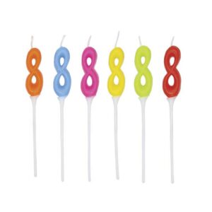 ART. P261 CANDELINE NUMERI PICKS PRESTIGE N. 8 PER PARTY, FESTA, COMPLEANNO