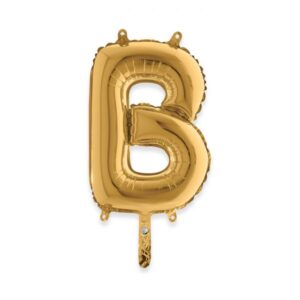 ART. P287 PALLONCINO MYLAR ORO LETTERA B 36 CM 14" PER PARTY, FESTA, COMPLEANNO
