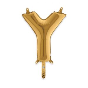 ART. P310 PALLONCINO MYLAR ORO LETTERA Y 36 CM 14" PER PARTY, FESTA, COMPLEANNO