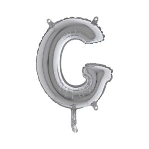 ART. P318 PALLONCINO MYLAR LETTERA G ARGENTO 36 CM 14" PER PARTY, FESTA, COMPLEANNO
