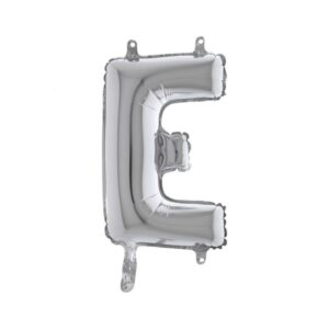 ART. P316 PALLONCINO MYLAR LETTERA E ARGENTO 36 CM 14" PER PARTY, FESTA, COMPLEANNO