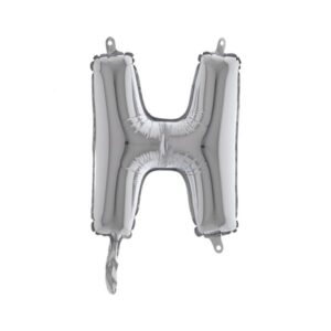 ART. P319 PALLONCINO MYLAR LETTERA H ARGENTO 36 CM 14" PER PARTY, FESTA, COMPLEANNO
