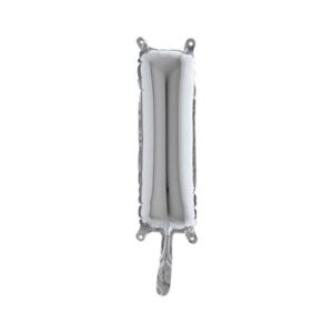 ART. P320 PALLONCINO MYLAR LETTERA I ARGENTO 36 CM 14" PER PARTY, FESTA, COMPLEANNO