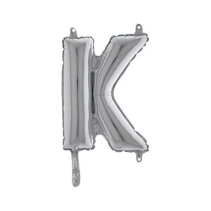 ART. P322 PALLONCINO MYLAR LETTERA K ARGENTO 36 CM 14" PER PARTY, FESTA, COMPLEANNO
