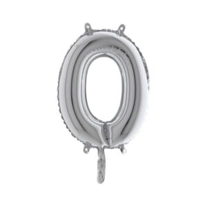 ART. P326 PALLONCINO MYLAR LETTERA O ARGENTO 36 CM 14" PER PARTY, FESTA, COMPLEANNO