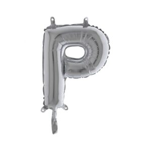 ART. P327 PALLONCINO MYLAR LETTERA P ARGENTO 36 CM 14" PER PARTY, FESTA, COMPLEANNO