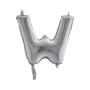 ART. P334 PALLONCINO MYLAR LETTERA W ARGENTO 36 CM 14" PER PARTY, FESTA, COMPLEANNO