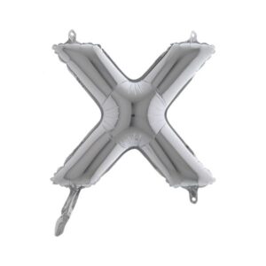 ART. P335 PALLONCINO MYLAR LETTERA X ARGENTO 36 CM 14" PER PARTY, FESTA, COMPLEANNO