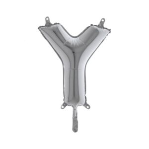 ART. P336 PALLONCINO MYLAR LETTERA Y ARGENTO 36 CM 14" PER PARTY, FESTA, COMPLEANNO
