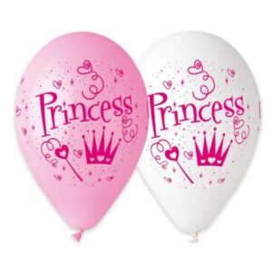 ART. P379 SET 50 PALLONCINI LATTICE STAMPATI PRINCESS 30 CM 12" PER PARTY, FESTA, COMPLEANNO