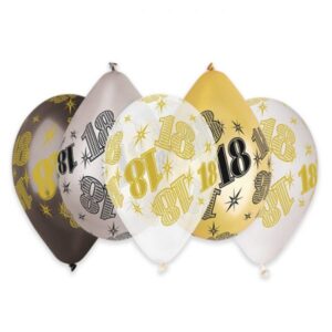 ART. P382 SET 50 PALLONCINI 18 ANNI PRESTIGE 30 CM 12" PER PARTY, FESTA, COMPLEANNO