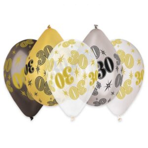 ART. P383 SET 50 PALLONCINI 30 ANNI PRESTIGE 30CM 12" PER PARTY, FESTA, COMPLEANNO