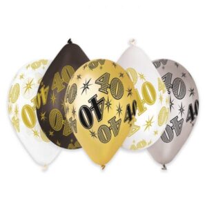 ART. P384 SET 50 PALLONCINI 40 ANNI PRESTIGE 30 CM 12" PER PARTY, FESTA, COMPLEANNO