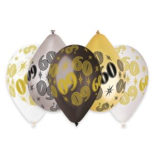ART. P386 SET 50 PALLONCINI 60 ANNI PRESTIGE 30 CM 12" PER PARTY, FESTA, COMPLEANNO