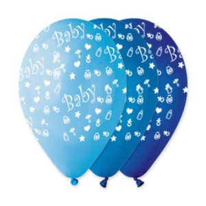 ART. P389 SET 100 PALLONCINI BABY BOY CELESTE 30 CM 12" PER PARTY, FESTA, COMPLEANNO