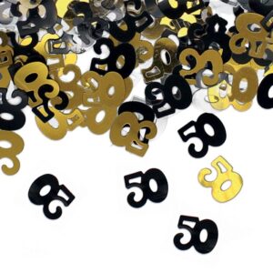 ART. P451 CORIANDOLI IN PLASTICA 15 GR 50 ANNI PRESTIGE PER PARTY, FESTA, COMPLEANNO