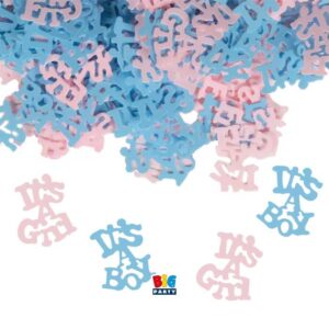ART. P454 CORIANDOLI IN PLASTICA 15 GR BABY GIRL OR BOY ? PER PARTY, FESTA, GENDER REVEAL