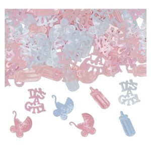 ART. P455 CORIANDOLI IN PLASTICA 15 GR BABY GIRL PER PARTY, FESTA, COMPLEANNO