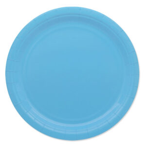 ART. P468 SET 25 PIATTI ECOLOR CM. 24 CELESTI PER PARTY, FESTA, COMPLEANNO