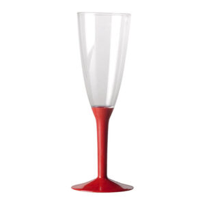 ART. P486 20 BASI FLUTES ROSSE PER PARTY, FESTA, COMPLEANNO