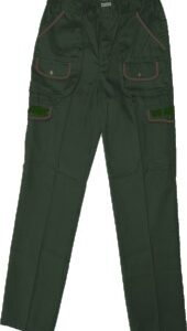 ART. 0234VM PANTALONE COTONE CANVAS RIP. PELLE SCAMOSCIATO, VERDE, PER CACCIA, PESCA, SOFTAIR, TEMPO LIBERO, FUNGHI, TARTUFI