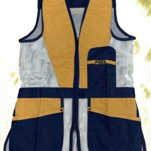 ART. 0303BL GILET TIRO COTONE/ RETE E PELLE BLU PER TIRO