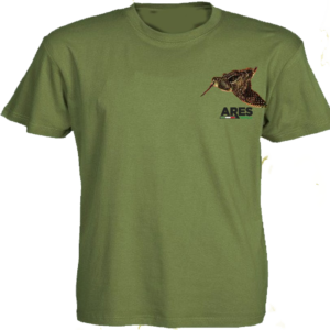 ART. 0400VBE T- SHIRT COTONE M/C COLLO O,RICAMO BECCACCIA, VERDE, PER CACCIA, PESCA, SOFTAIR, TEMPO LIBERO, FUNGHI, TARTUFI