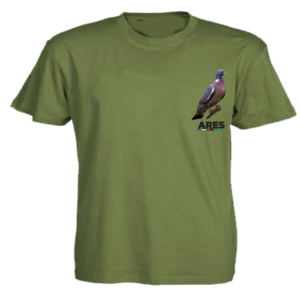 ART. 0400VCO T- SHIRT COTONE M/C, COLLO O, RICAMO COLOMBACCIO, VERDE, PER CACCIA, PESCA, SOFTAIR, TEMPO LIBERO, FUNGHI,TARTUFI