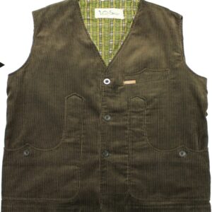 ART. 042V GILET COTONE VELLUTO FODERATO, VERDE, PER  CACCIA, PESCA, SOFTAIR, TEMPO LIBERO, FUNGHI, TARTUFI