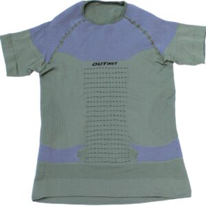 ART. 0CT2VG T- SHIRT INTIMO IN POLIPROPILENE ELASTICIZZATA MANICA LUNGA VERDE/GRIGIO, PER CACCIA, PESCA, SOFTAIR, TEMPO LIBERO, FUNGHI, TARTUFI
