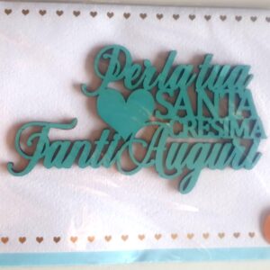 BIGLIETTO HALLMARK CRESIMA BAMBINO CELESTE CON SCRITTA IN LEGNO