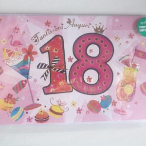 BIGLIETTO HALLMARK 18 ANNI ROSA RAGAZZA
